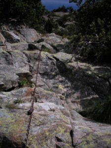 A Rifugo Borelli hez tartó Via ferrata eleje